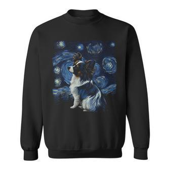 Papillon Dog Starry Night Dogs Lover Gifts Graphic Sweatshirt - Thegiftio UK