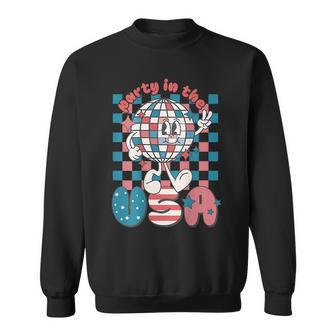 Party In The Usa 4Th Of July Patriotic Disco Ball Retro Sweatshirt | Mazezy