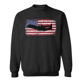 Patrioctic C130 Hercules Airplane | Usa Airplane Gift Usa Funny Gifts Sweatshirt | Mazezy UK