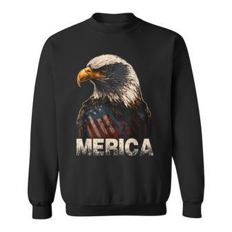 Patriotic Bald Eagle 4Th Of July Usa American Flag Sweatshirt | Mazezy