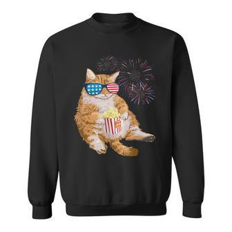 Patriotic Cat 4Th Of July Usa American Flag Sweatshirt - Monsterry CA