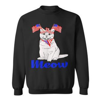 Patriotic Cat Meowica 4Th Of July Funny Kitten Lover Patriotic Funny Gifts Sweatshirt | Mazezy