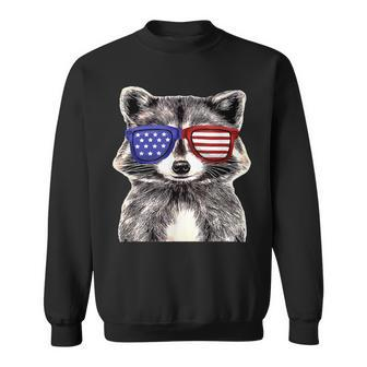 Patriotic Raccoon Wearing Usa Flag Glassess 4Th Of July Sweatshirt - Monsterry AU
