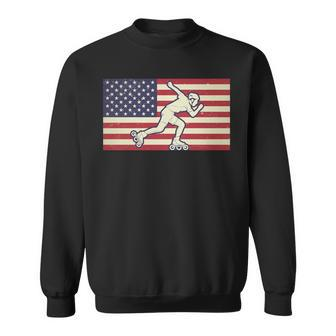 Patriotic Roller Skating 4Th Of July American Flag Patriotic Funny Gifts Sweatshirt | Mazezy