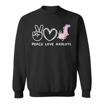 Peace Love Axolotl Retro Axolotl Lover Sweatshirt - Seseable