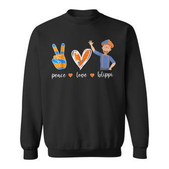 Peace Love Blippis Funny Lover For Men Woman Kids Sweatshirt | Mazezy