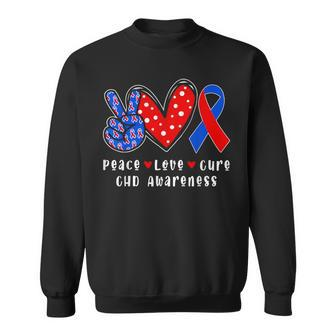 Peace Love Cure Chd Congenital Heart Defect Awareness Ribbon Sweatshirt - Monsterry CA