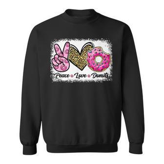 Peace Love Donuts Day Chocolate Food Doughnut Girls Boys Sweatshirt - Seseable