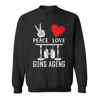 Peace Love Gong Ageng Indonesian Instrument Music Sweatshirt | Mazezy UK