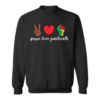 Peace Love Junenth Pride Black Girl Black Queen & King Sweatshirt | Mazezy