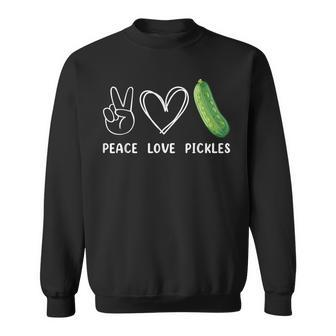 Peace Love Pickles Retro Pickles Lover Food Lover Sweatshirt - Seseable
