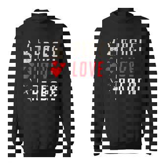 Peace Love Rebab Instrument Rebab Stringed Music Instrument Sweatshirt | Mazezy