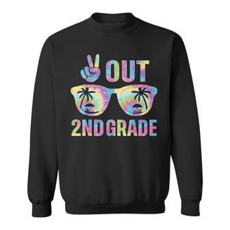 Peace Out 2Nd Grade Last Day Of School 2Nd Tie Dye Sweatshirt | Mazezy AU