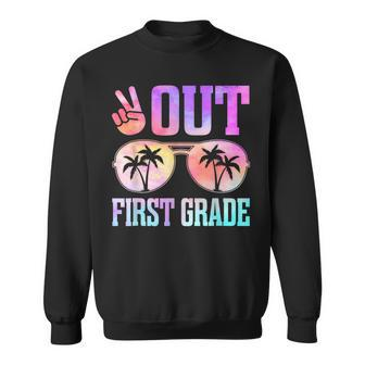 Peace Out First Grade Last Day Of School Graduation Gifts Sweatshirt | Mazezy