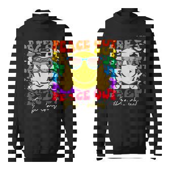 Peace Out Preschool Graduation Kids Smile Retro Face Sweatshirt | Mazezy