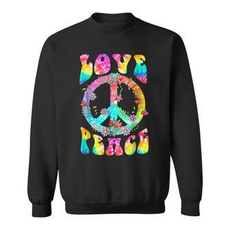 Peace Sign Love 60'S 70'S Tie Dye Hippie Costume Sweatshirt - Monsterry DE