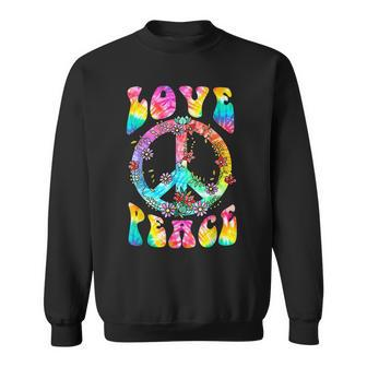 Peace Sign Love T 60S 70S Tie Dye Hippie Costume Sweatshirt - Monsterry DE