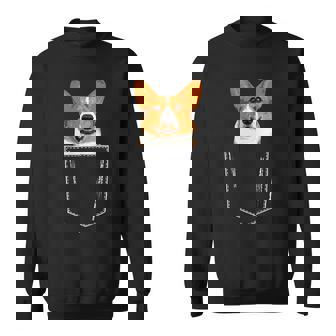 Perfect Corgi In Pocket Lover Funny Meme Gift Sweatshirt | Mazezy