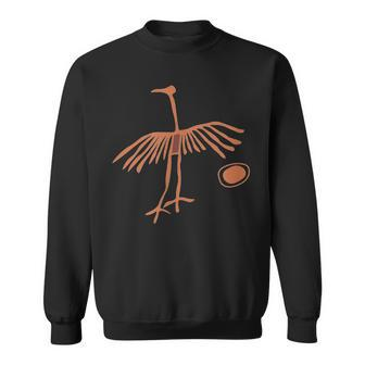 Petroglyph Crane And Sun Sweatshirt | Mazezy