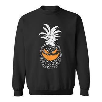 Pineapple Pumpkin Spooky Scary Monster Halloween Sweatshirt | Mazezy