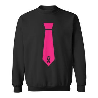 Pink Ribbon Tie Breast Cancer Awareness Sweatshirt | Mazezy