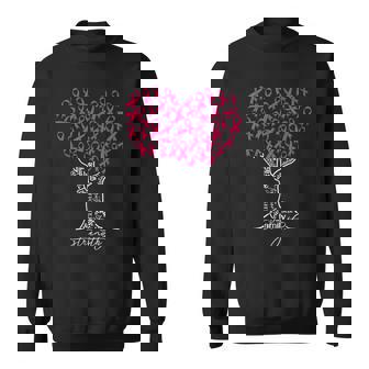 Pink Ribbon Tree Heart Breast Cancer Support Family Sweatshirt - Thegiftio UK