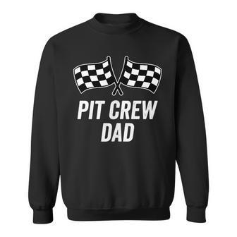Pit Crew Dad Checkered Flag Hosting Race Car Birthday Partie Funny Gifts For Dad Sweatshirt | Mazezy