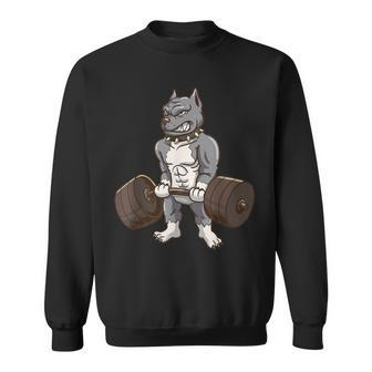 Pitbull Powerlifting Weight Lifting Dog Lovers Sweatshirt | Mazezy