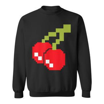 Pixel Cherries 80S Video Game Halloween Costume Easy Group Sweatshirt - Seseable