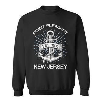 Point Pleasant Nj Vintage Nautical Anchor And Rope T Sweatshirt | Mazezy AU