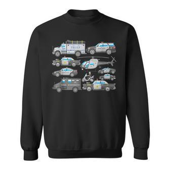 Police Car For Boys Cop Vehicles Toddler Swat Truck Sweatshirt | Mazezy