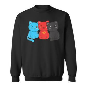 Polyamory Flag Pride Lgbtq Cats Polyamory Cat Sweatshirt | Mazezy