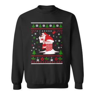 Pooping Santa Claus Ugly Christmas Sweater Sweatshirt | Mazezy