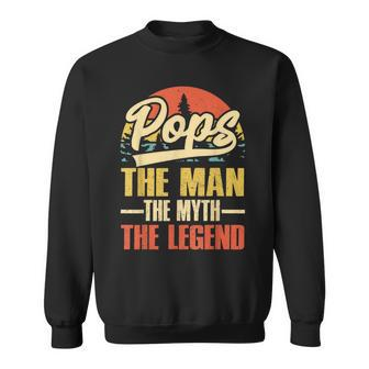 Pops Grandpa Dad Birthday Fathers Day Funny Men Legend Sweatshirt - Seseable