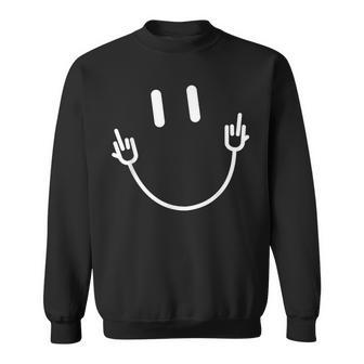 Power Socket Smile Middle Finger Hand Icon Meme Electrician Electrician Funny Gifts Sweatshirt | Mazezy UK