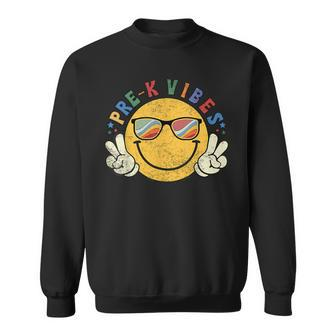 Pre-K Vibes Happy Face Smile Back To School Sweatshirt - Seseable