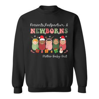 Presents Postpartum & Newborns Mother Baby Nurse Christmas Sweatshirt - Thegiftio UK