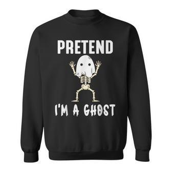 Pretend I'm A Ghost Lazy Halloween Costume Party Sweatshirt - Thegiftio UK