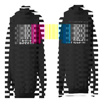 Priceless Pansexual Pride Barcode Subtle Pan Discreet Sweatshirt | Mazezy
