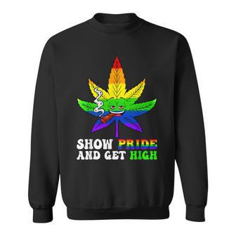 Pride And High Lgbt Weed Cannabis Lover Marijuana Gay Month  Sweatshirt