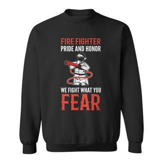 Pride And Honor Dedicated Firefighter Sweatshirt | Mazezy