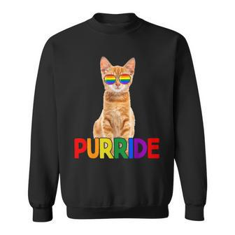 Pride Gay Cute Cat Purride Lgbtq Sweatshirt | Mazezy