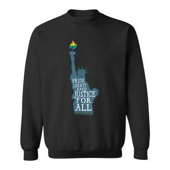 Pride Liberty And Justice For All Lgbt Pride Sweatshirt | Mazezy