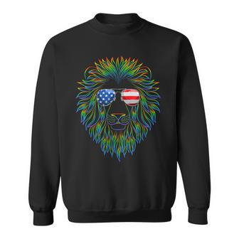 Pride Of The United State Lion With Usa Sunglasses Sweatshirt | Mazezy