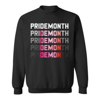 Pridemonth Demon Vintage Human Right Lesbians Sweatshirt | Mazezy