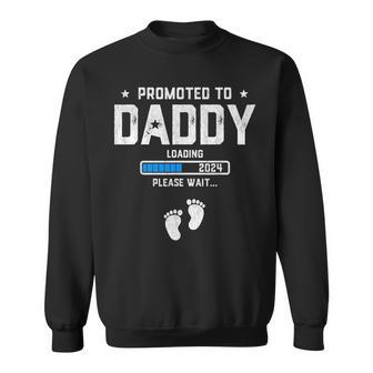 Promoted To Daddy Est 2024 New Dad First Daddy Sweatshirt - Thegiftio UK