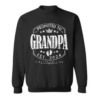Promoted To Grandpa 2024 Grandparents Baby Announcement Men Sweatshirt - Monsterry DE