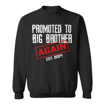 Promoted To Big Brother Again Est 2024 Big Bro 2024 Apparel Sweatshirt - Seseable