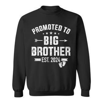 Promoted To Big Brother Est 2024 For Pregnancy Or New Baby Sweatshirt - Seseable