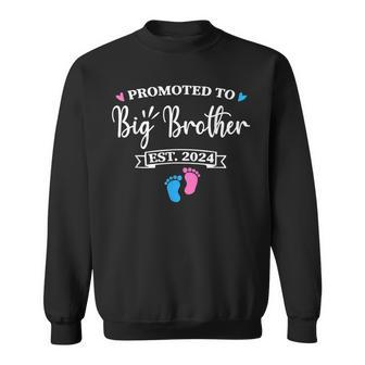 Promoted To Big Brother Est 2024 Pink Or Blue Bro Love You Sweatshirt - Seseable